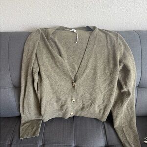 A New Day Green Cardigan Sweater V-Neck Knit